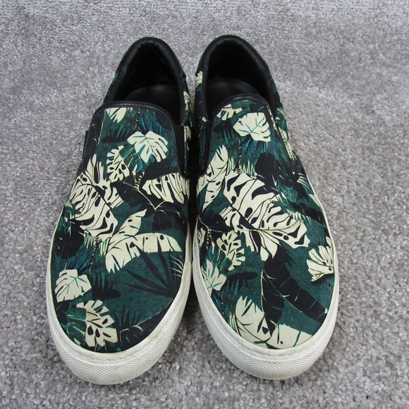 Moncler Sneakers Mens Size 43 Eu 10 Us Slip On Green Floral Italy - Picture 8 of 12